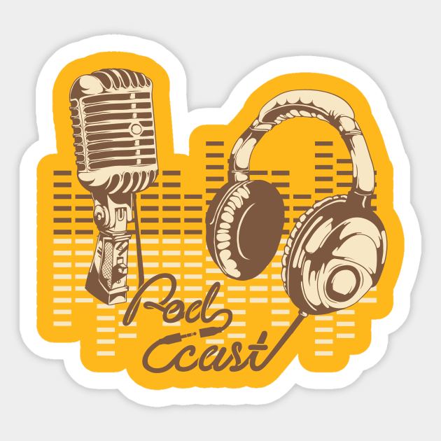 Retro Podcaster Sticker by The Podcast Host